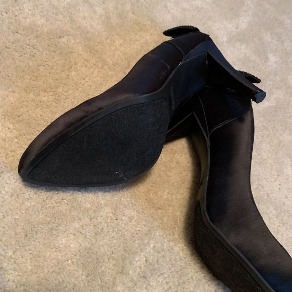 Rampage Black Normina Satiny Stilettos with Bow Size 8 - Picture 7 of 12